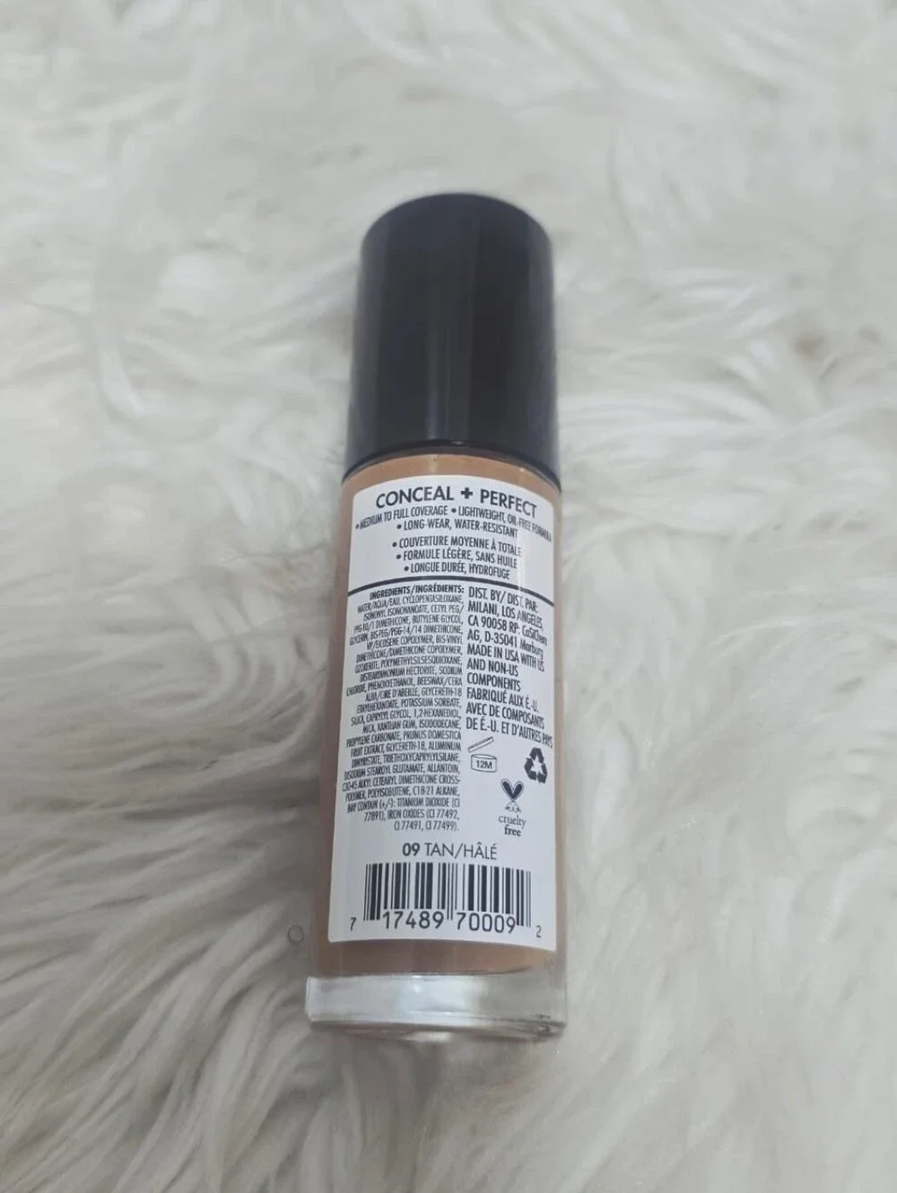 Milani Conceal + Perfect 2-in-1 Foundation + Concealer in the shade 09 Tan.